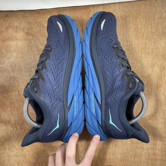 Hoka One One Clifton 8 Men Size 10 D Blue Athletic Running Shoes - Picture 6 of 9